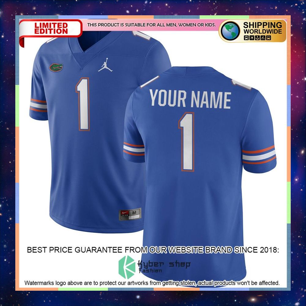 Florida Gators Jordan Brand Football CUSTOM Royal Football Jersey 5 Florida Gators Jordan Brand Football CUSTOM Royal Football Jersey word3