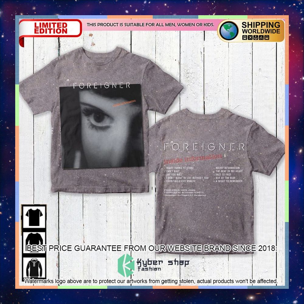 Foreigner Band Inside Information Album T Shirt 3 foreigner band inside information album t shirt 1 371