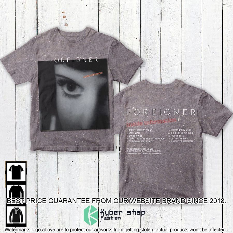 foreigner band inside information album t shirt 1 981