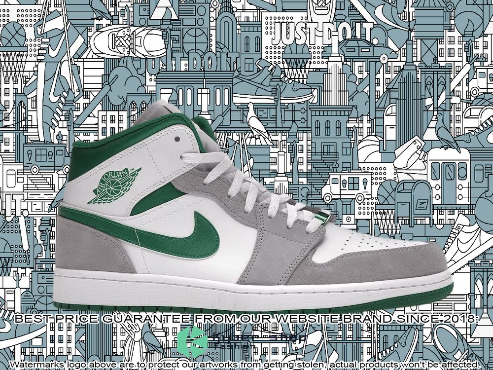 Grey Green Air Jordan 1 Mid SE
