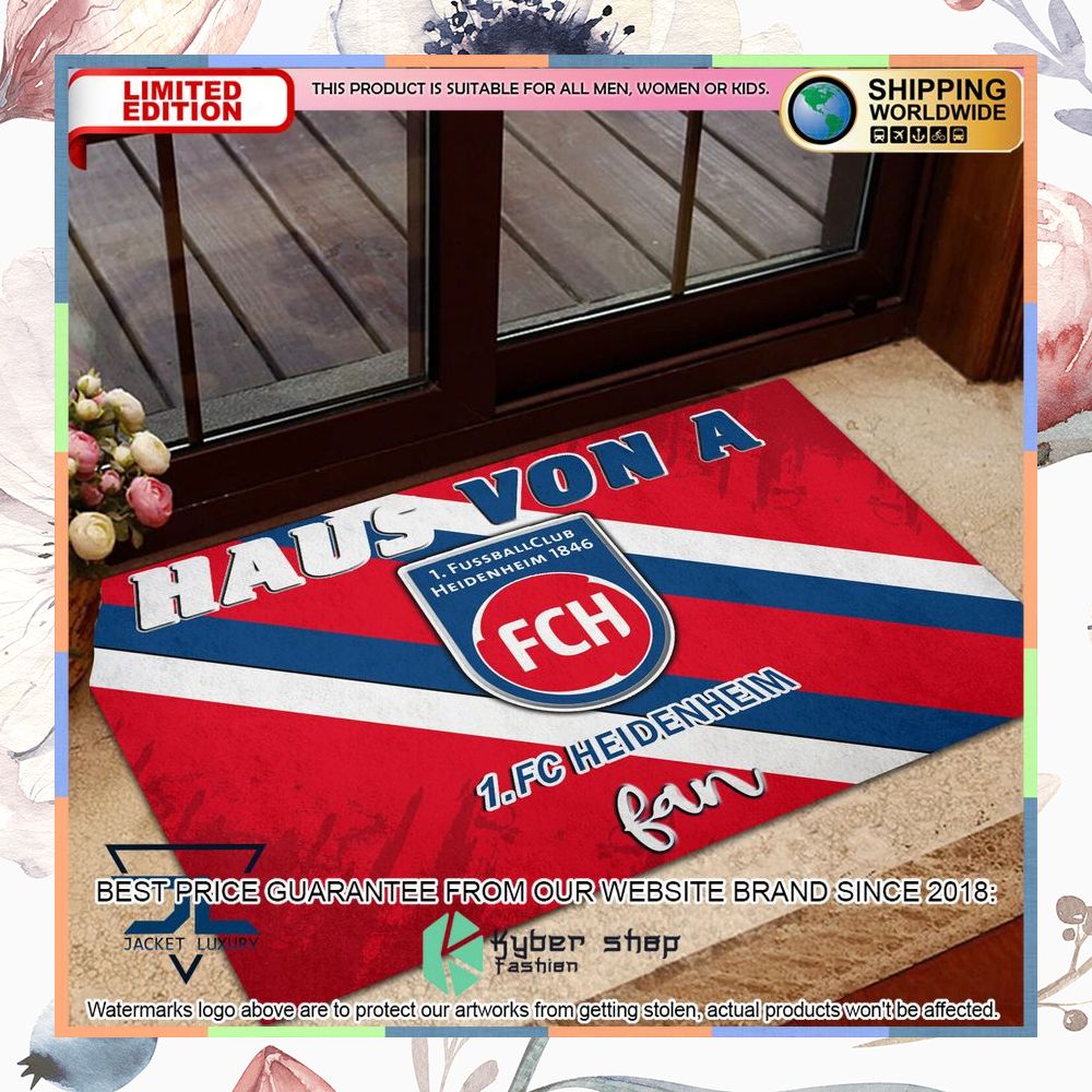 Haus Von A 1. FC Heidenheim Fan Doormat 4 Haus Von A 1. FC Heidenheim Fan Doormat word3