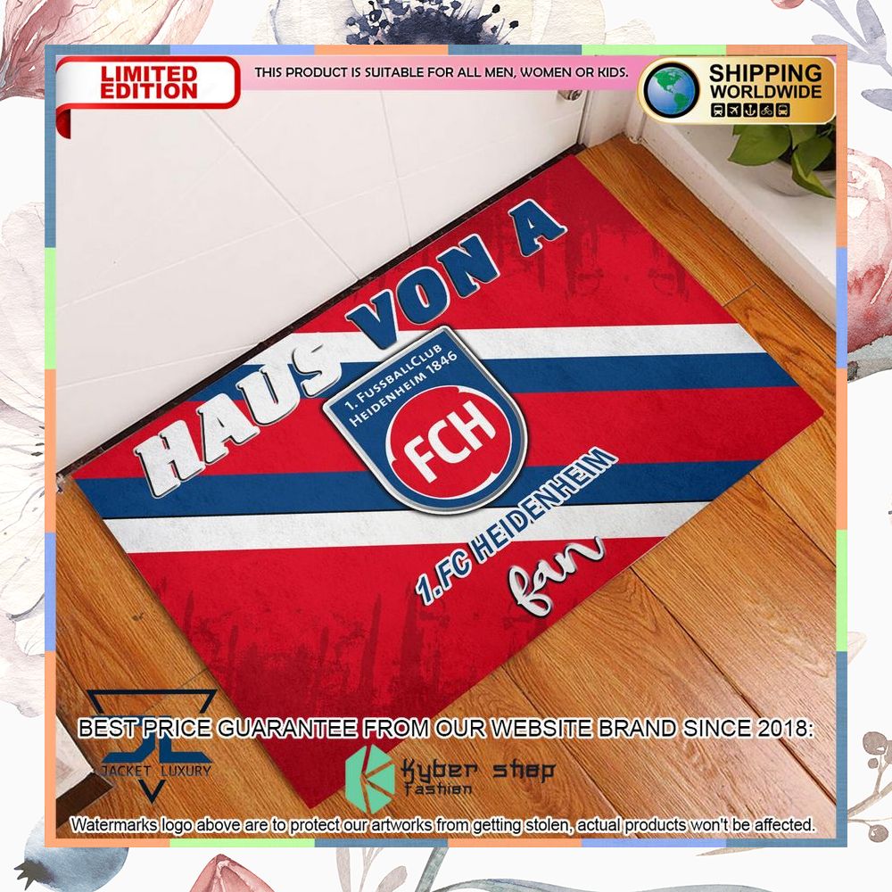 Haus Von A 1. FC Heidenheim Fan Doormat 6 Haus Von A 1. FC Heidenheim Fan Doormat word3