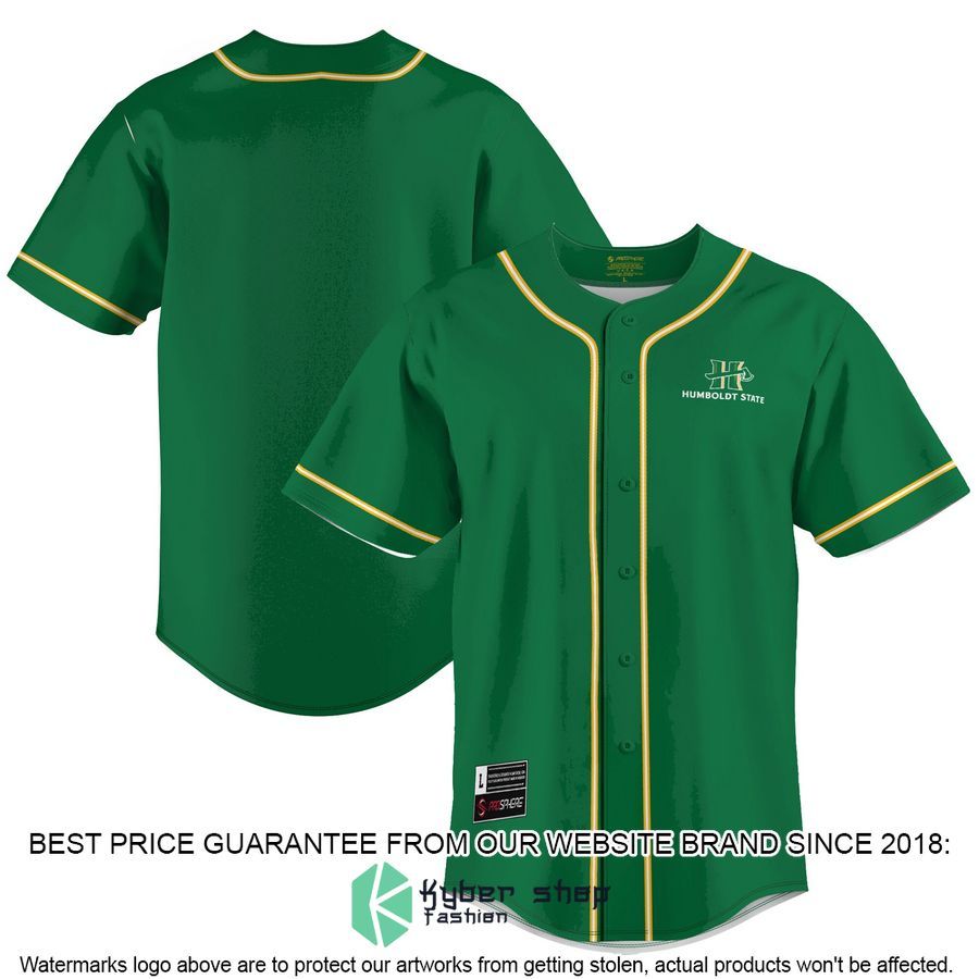 Humboldt State Jacks Green Baseball Jersey