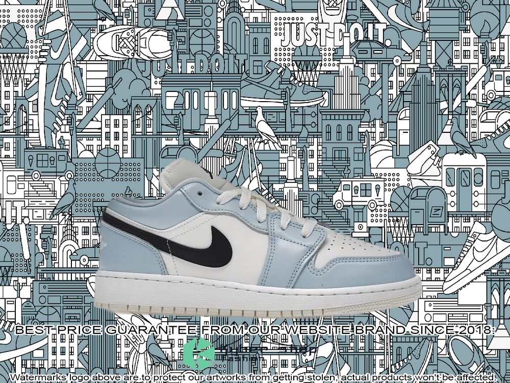 Ice Blue Black Air Jordan 1 Low word1