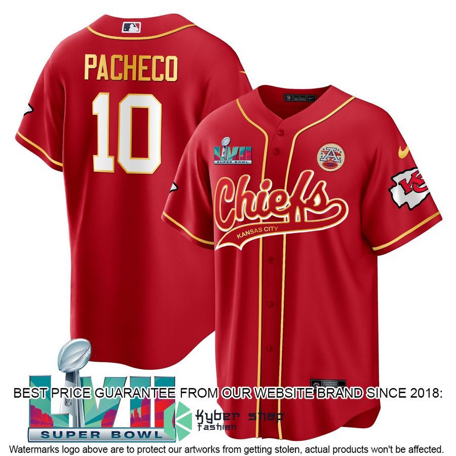 isiah pacheco 10 kansas city chiefs super bowl lvii baseball jersey 1 172