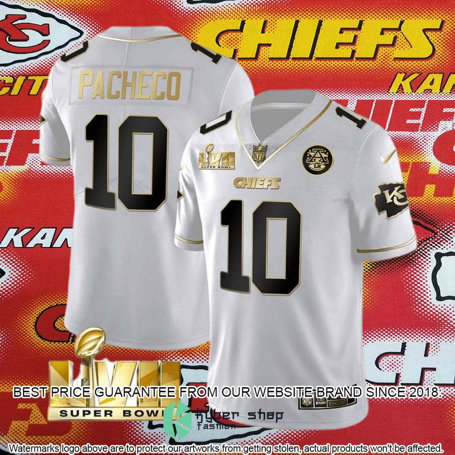 isiah pacheco 10 super bowl lvii kansas city chiefs white gold football jersey 2 753