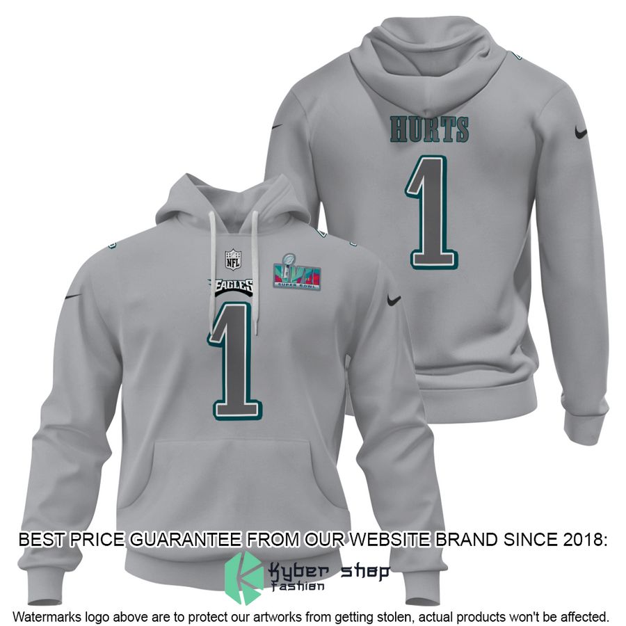 Jalen Hurts PhiLadelphia Eagle Super Bowl LVII 2023 grey Shirt, Hoodie