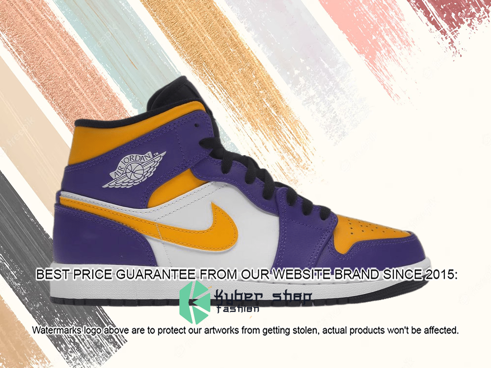 Jordan 1 Mid Lakers (2022) word1