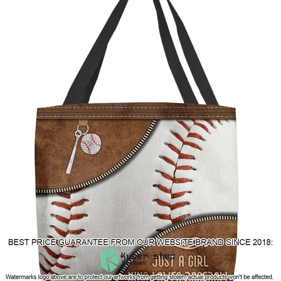 just a girl who loves baseball tote bag 1