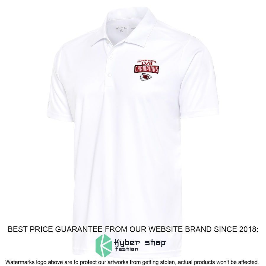 Kansas City Chiefs Antigua Super Bowl LVII Champions White Polo Shirt