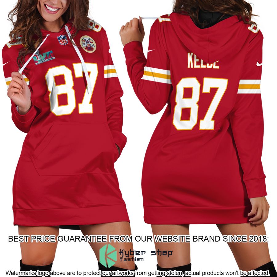 kansas city chiefs kelce 87 hoodie dress 1 219