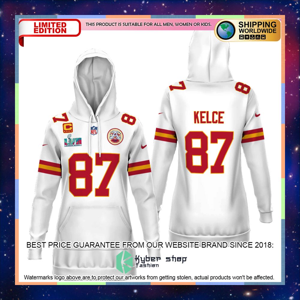 Kansas City Chiefs Kelce 87 White Hoodie Dress 6 kansas city chiefs kelce 87 white hoodie dress 1 609