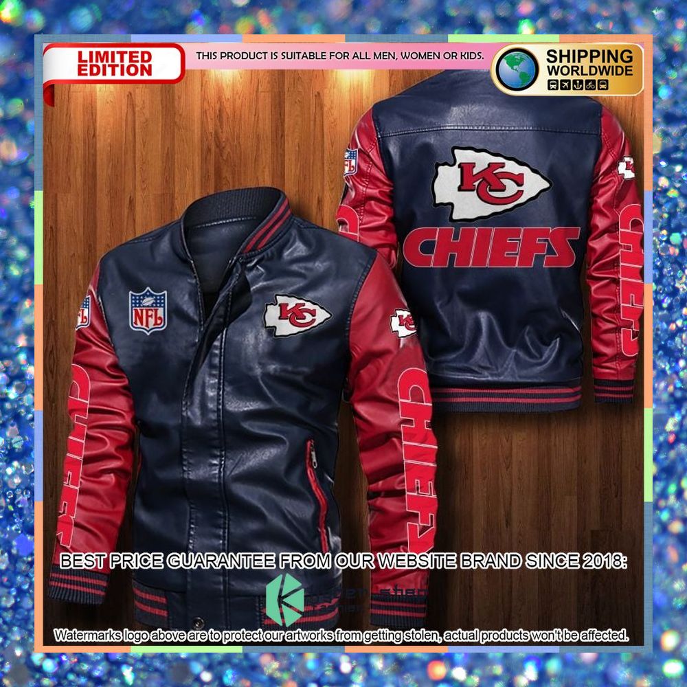 Kansas City Chiefs NFL Leather Bomber Jacket 6 Kansas City Chiefs NFL Leather Bomber Jacket word3