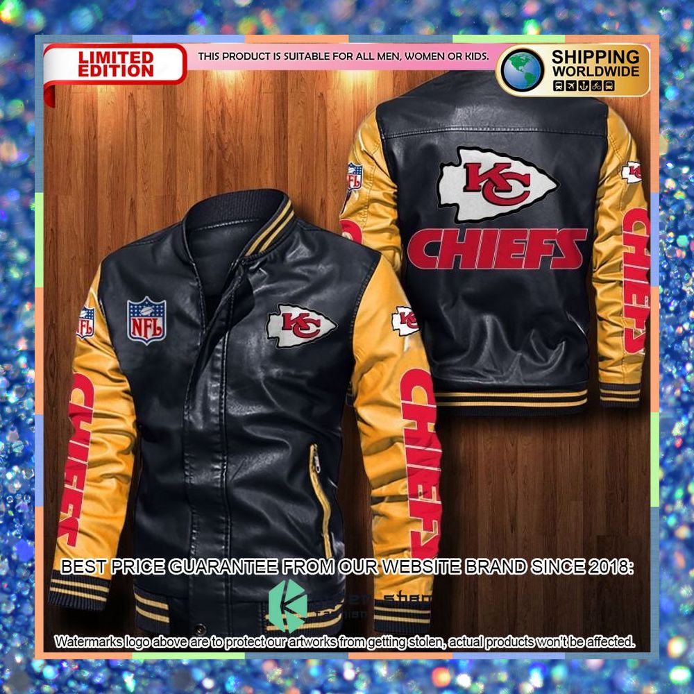 Kansas City Chiefs NFL Leather Bomber Jacket 8 Kansas City Chiefs NFL Leather Bomber Jacket word3