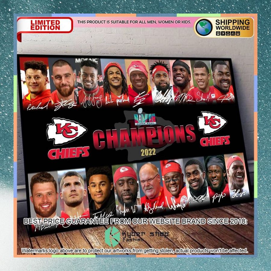 Kansas City Chiefs Super Bowl LVII Champions Poster 3 Kansas City Chiefs Super Bowl LVII Champions Poster word2