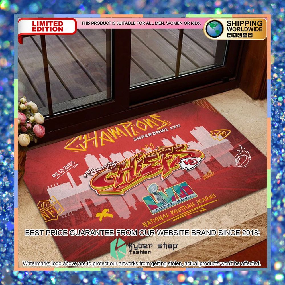 Kansas City Chiefs Super Bowl LVII Champions Red Doormat 4 Kansas City Chiefs Super Bowl LVII Champions Red Doormat word1