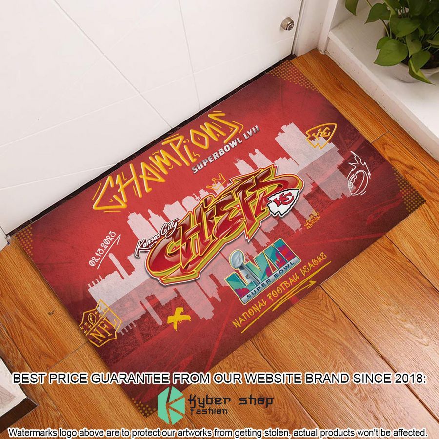Kansas City Chiefs Super Bowl LVII Champions Red Doormat 3 Kansas City Chiefs Super Bowl LVII Champions Red Doormat word1