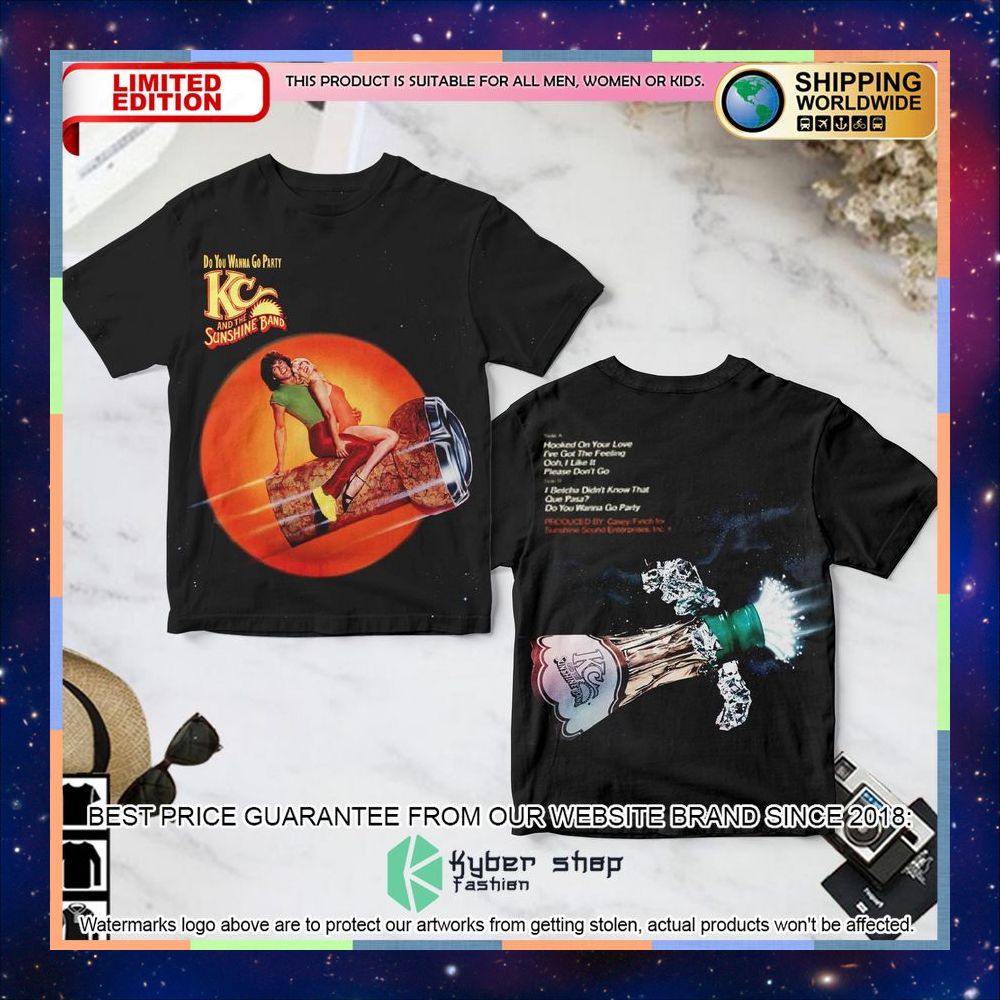 kc and sunshine band wanna go party 3d t shirt 1 349