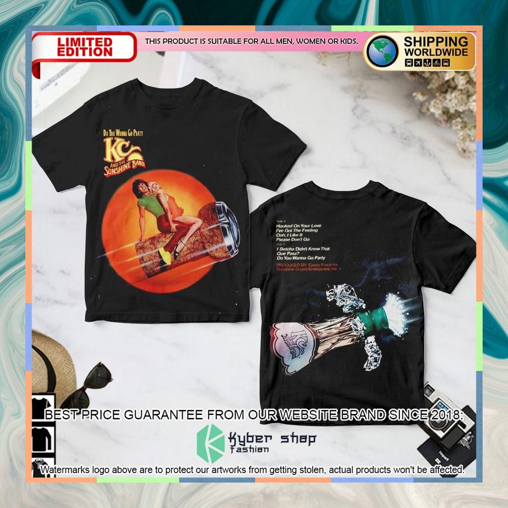 Kc And Sunshine Band Wanna Go Party T-Shirt 3 kc and sunshine band wanna go party 3d t shirt 1 811