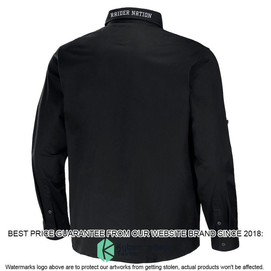 Las Vegas Raiders NFL Darius Rucker Collection Black Convertible Twill Long Sleeve Button Shirt 3 Las Vegas Raiders NFL Darius Rucker Collection Black Convertible Twill Long Sleeve Button Shirt word3