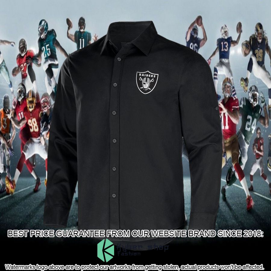 Las Vegas Raiders NFL Darius Rucker Collection Black Convertible Twill Long Sleeve Button Shirt 5 Las Vegas Raiders NFL Darius Rucker Collection Black Convertible Twill Long Sleeve Button Shirt word3