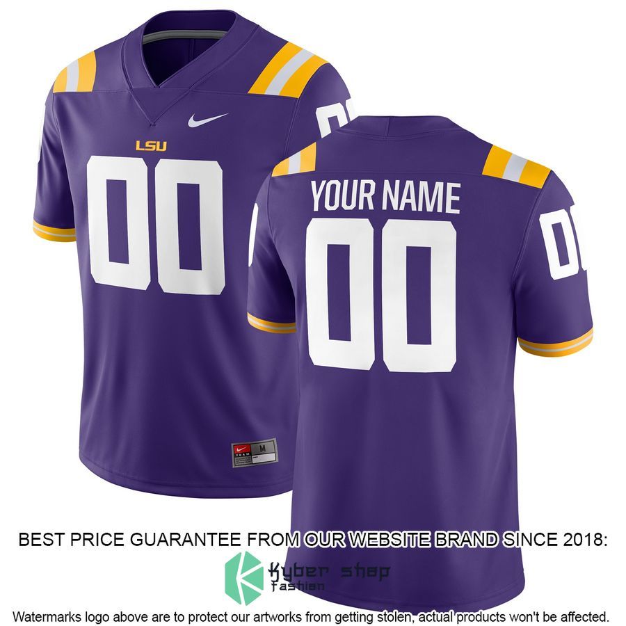 LSU Tigers Nike Football CUSTOM Purple Football Jersey 4 LSU Tigers Nike Football CUSTOM Purple Football Jersey word3