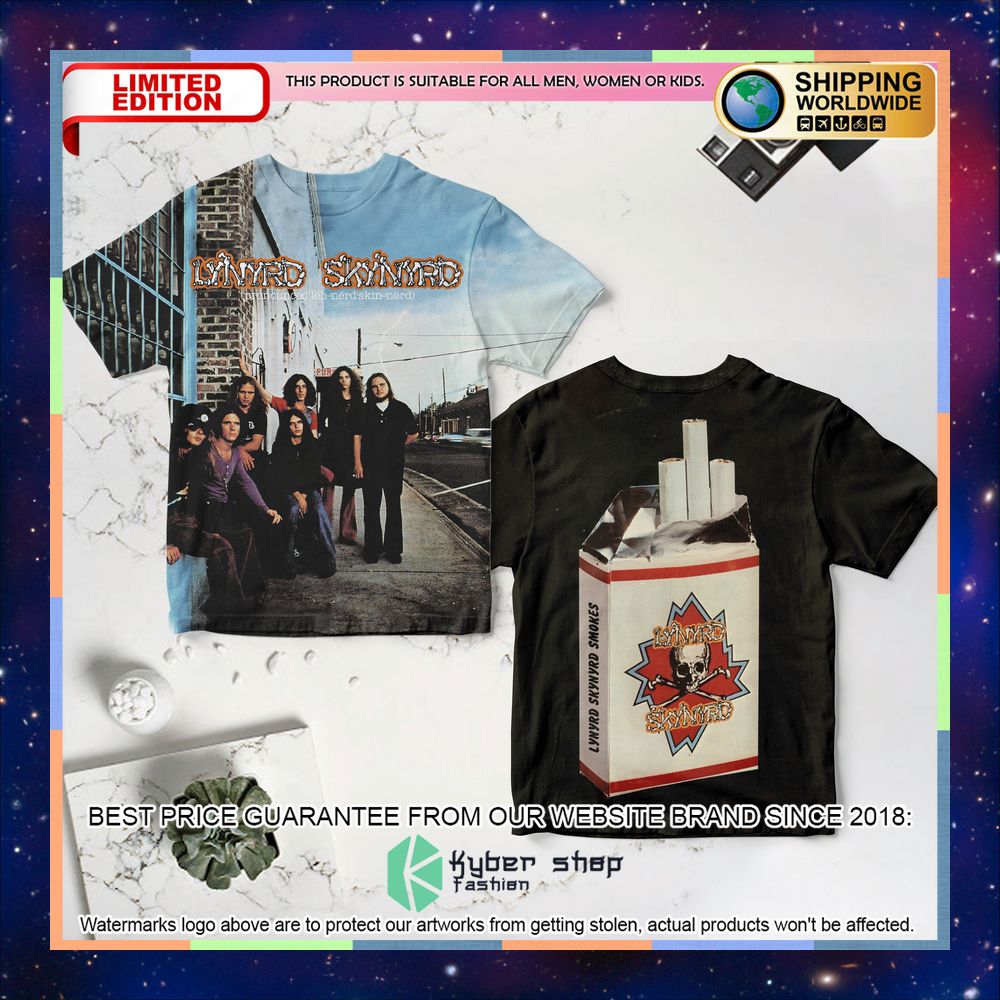 lynyrd skynyrd pronounced leh nerd skin nerd cigarette 3d t shirt 1 783