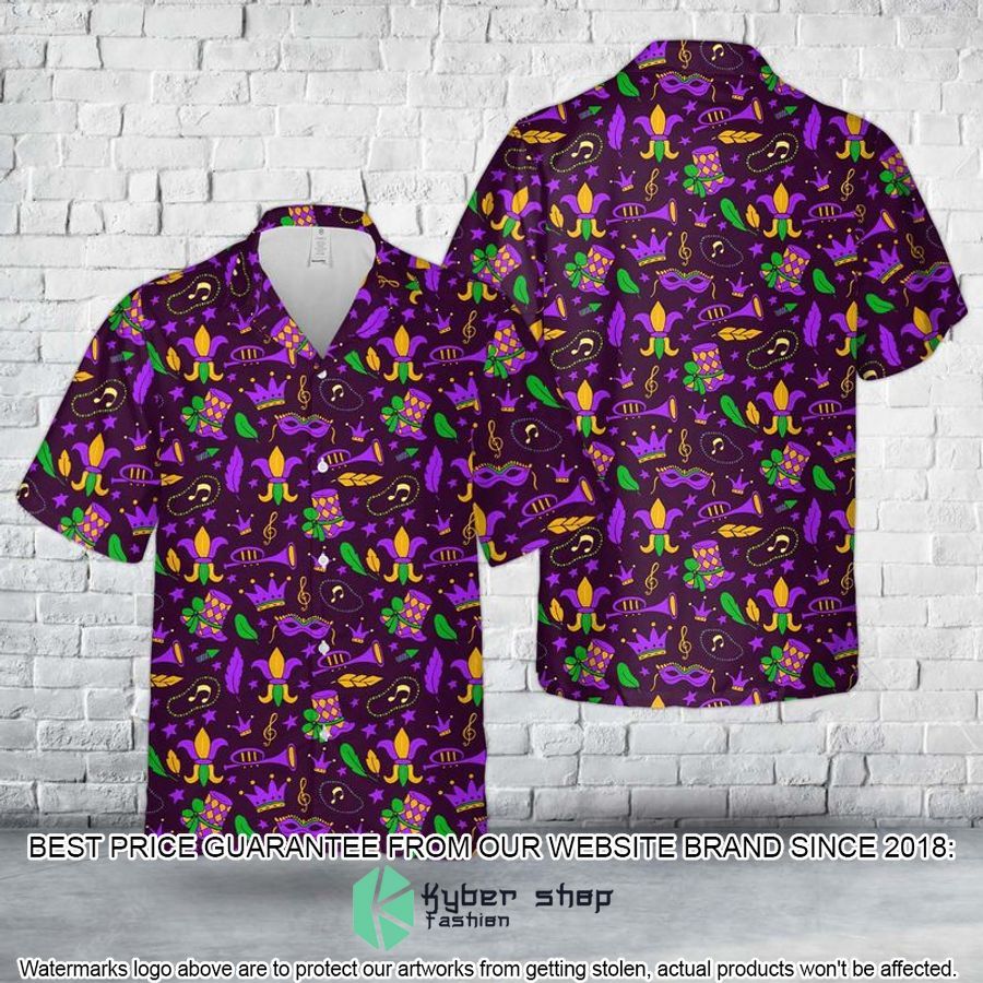 Mardi Gras purple Hawaiian Shirt