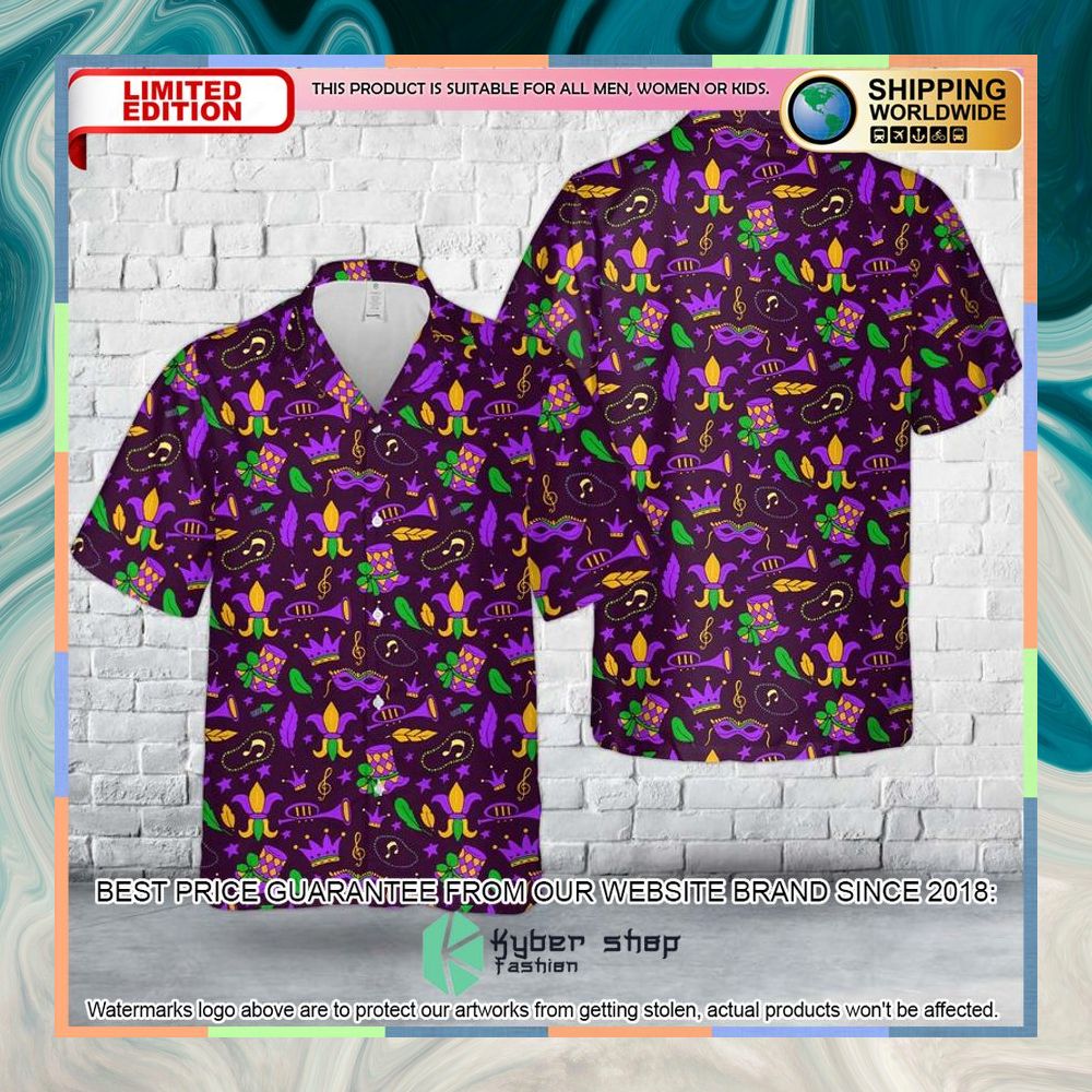 Mardi Gras purple Hawaiian Shirt 3 Mardi Gras purple Hawaiian Shirt word1