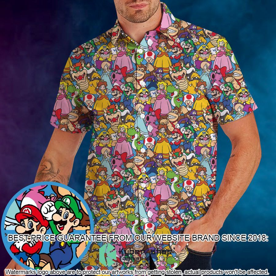 Mario Brothers Colorful Pattern Hawaiian Shirt