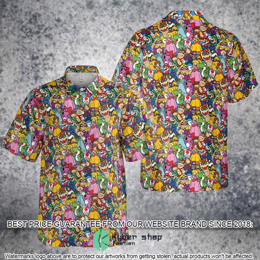 Mario Brothers Colorful Pattern Hawaiian Shirt 4 Mario Brothers Colorful Pattern Hawaiian Shirt word1