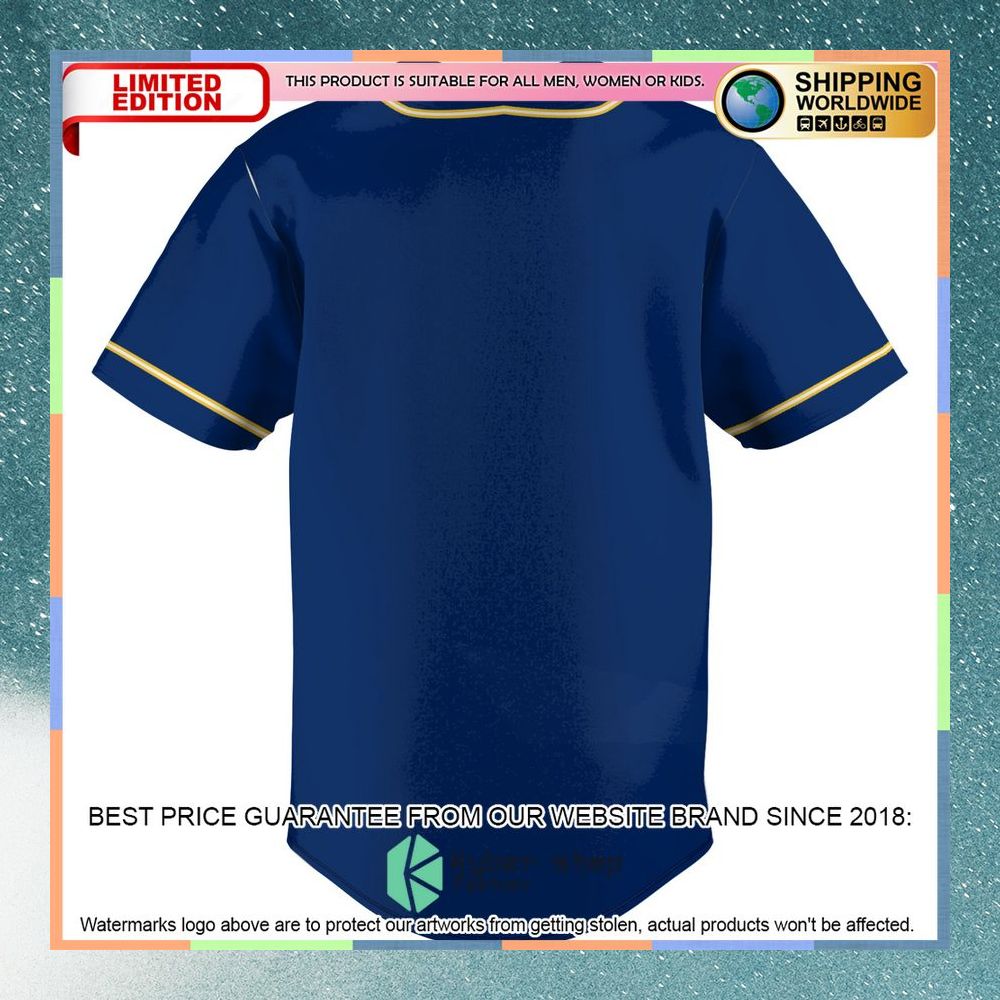 Marquette Golden Eagles Blue Baseball Jersey 7 Marquette Golden Eagles Blue Baseball Jersey word1