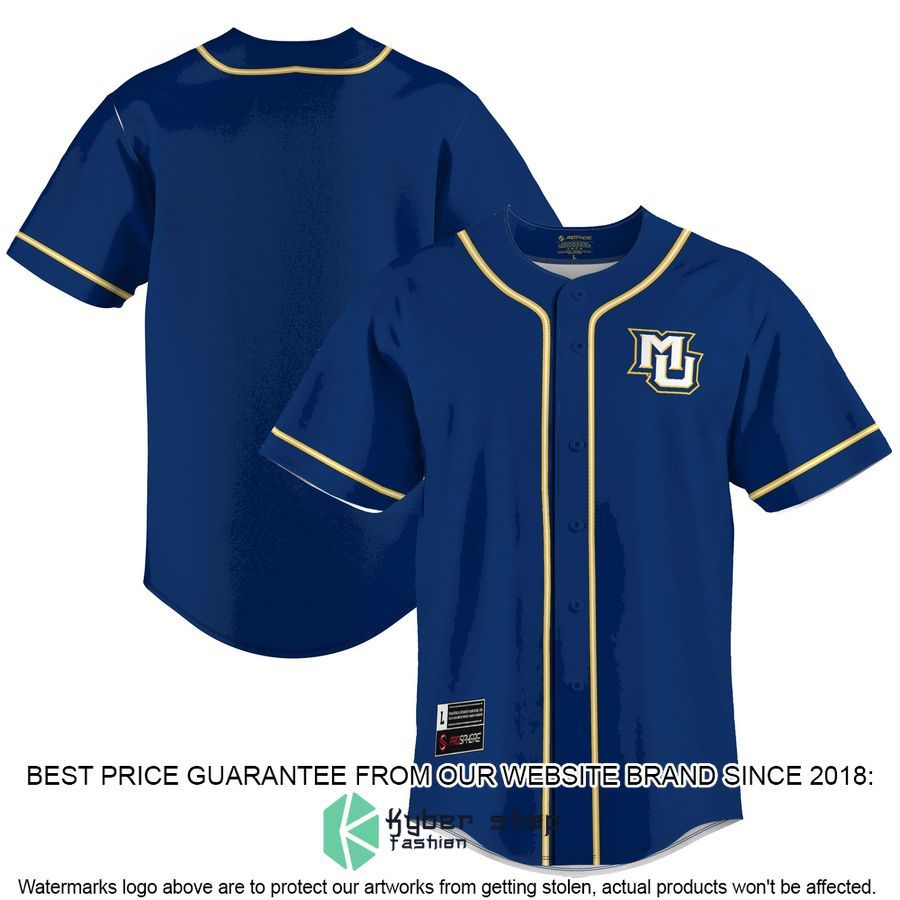Marquette Golden Eagles Blue Baseball Jersey 4 Marquette Golden Eagles Blue Baseball Jersey word1