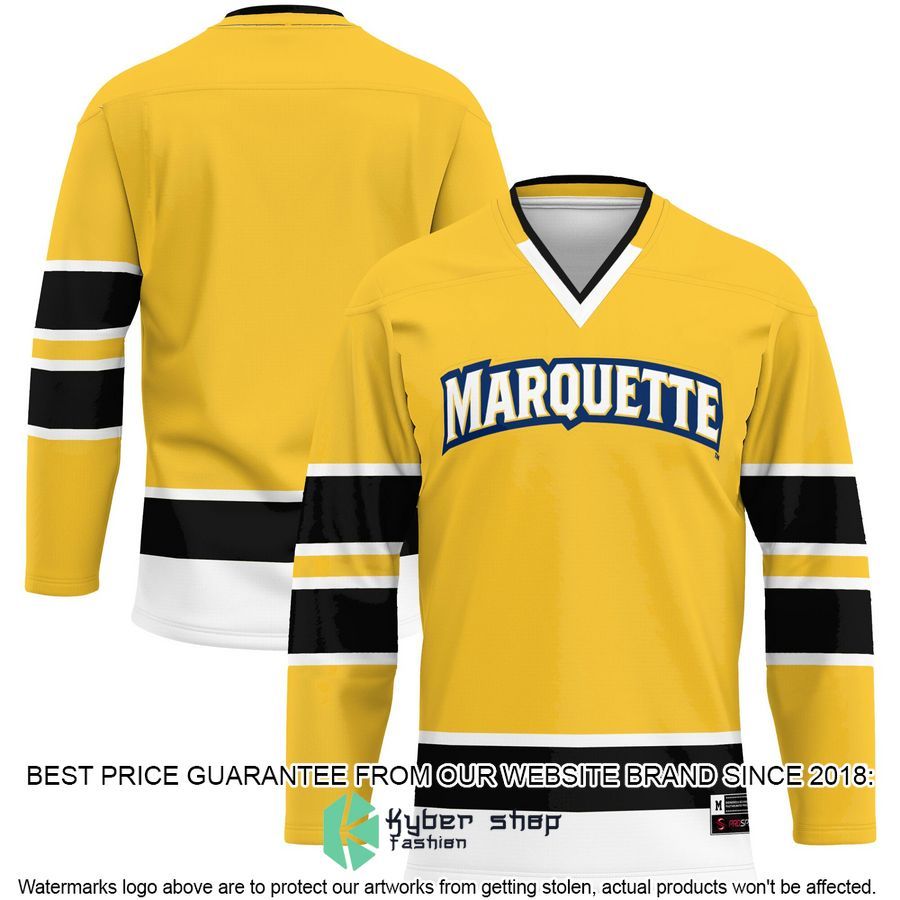 Marquette Golden Eagles Gold Hockey Jersey