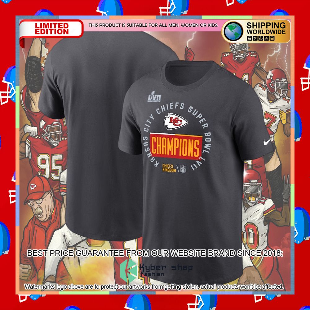 Men's Kansas City Chiefs Anthracite Super Bowl LVII Champions Trophy T-Shirt 4 Men's Kansas City Chiefs Anthracite Super Bowl LVII Champions Trophy T-Shirt word2