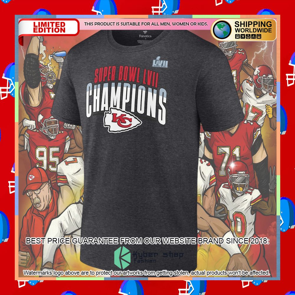 Men's Kansas City Chiefs Heather Charcoal Super Bowl LVII Champions Made The Cut T-Shirt 5 Men's Kansas City Chiefs Heather Charcoal Super Bowl LVII Champions Made The Cut T-Shirt word3