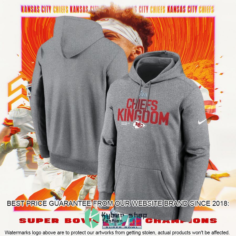 Men's Kansas City Chiefs Nike Heather Gray Super Bowl LVII Champions Hoodie 4 Men's Kansas City Chiefs Nike Heather Gray Super Bowl LVII Champions Hoodie word1