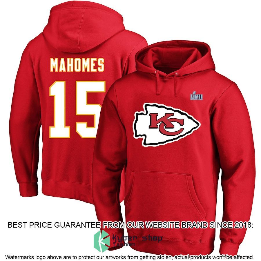 Men's Kansas City Chiefs Patrick Mahomes Red Super Bowl LVII Hoodie