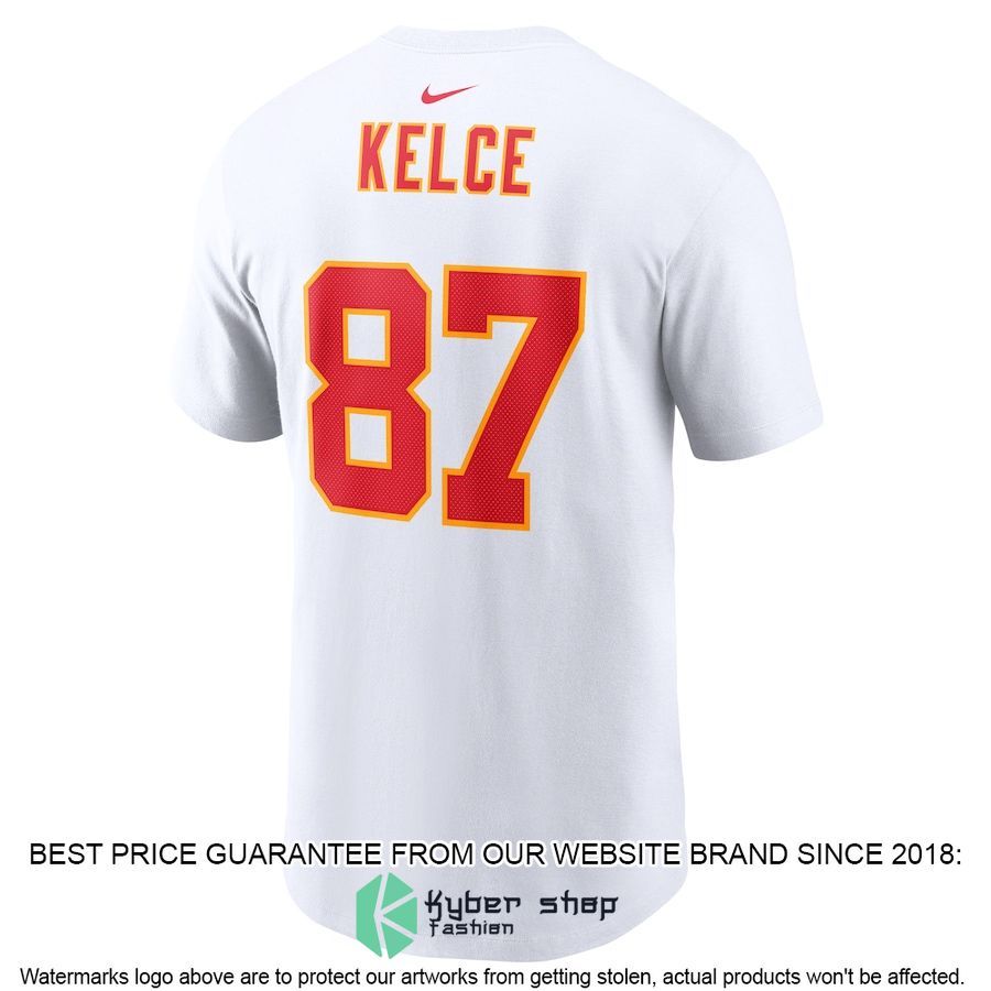 Men's Kansas City Chiefs Travis Kelce Nike White Super Bowl LVII T-Shirt 3 Men's Kansas City Chiefs Travis Kelce Nike White Super Bowl LVII T-Shirt word1