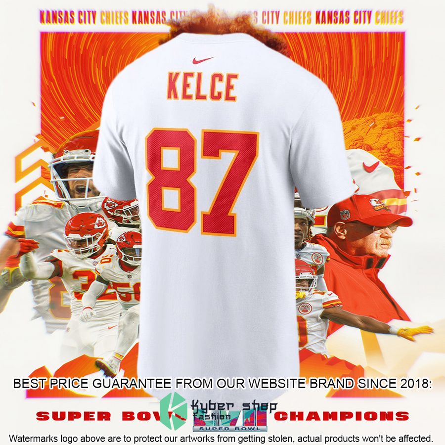 Men's Kansas City Chiefs Travis Kelce Nike White Super Bowl LVII T-Shirt 6 Men's Kansas City Chiefs Travis Kelce Nike White Super Bowl LVII T-Shirt word1