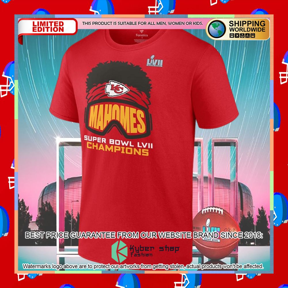 Men's Patrick Mahomes Red Kansas City Chiefs Super Bowl LVII Champions Player Graphic T-Shirt 5 Men's Patrick Mahomes Red Kansas City Chiefs Super Bowl LVII Champions Player Graphic T-Shirt word1