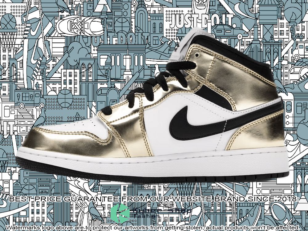 Metallic Gold Black White Air Jordan 1 Mid 3 Metallic Gold Black White Air Jordan 1 Mid word3