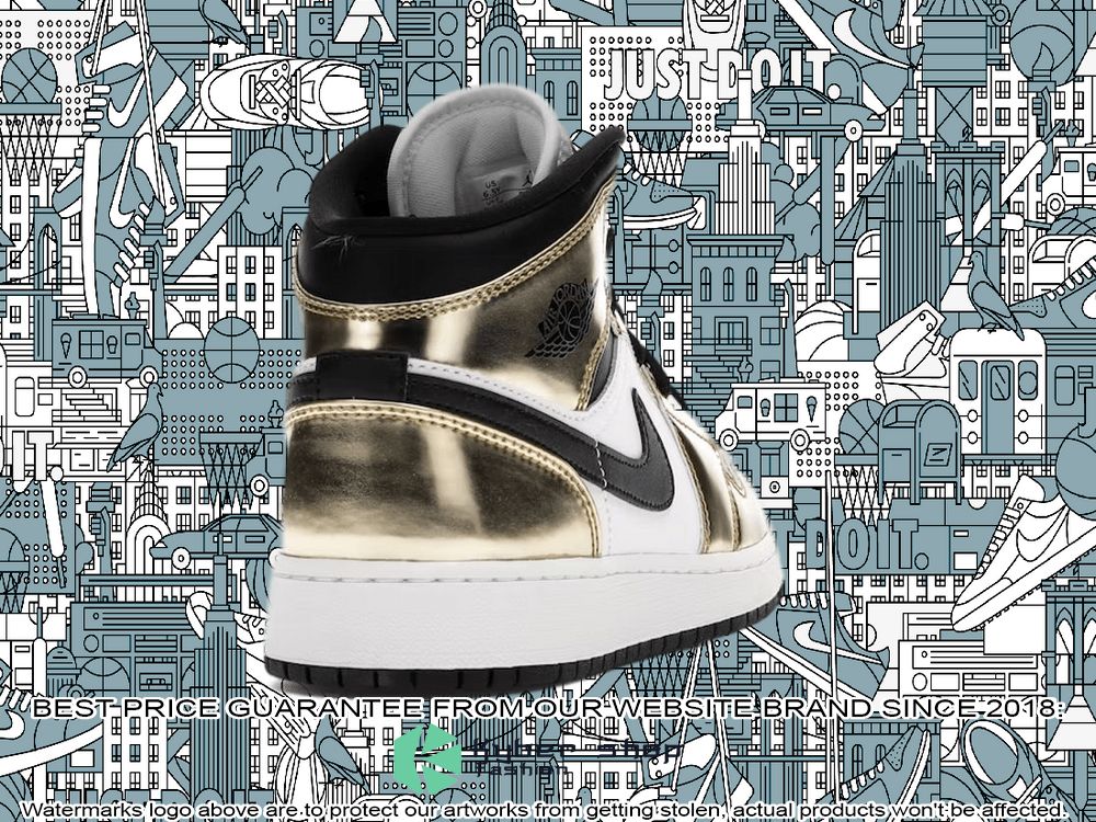 Metallic Gold Black White Air Jordan 1 Mid 4 Metallic Gold Black White Air Jordan 1 Mid word3