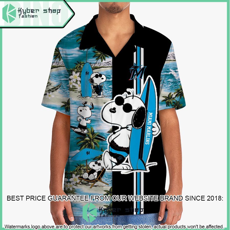 miami marlins snoopy hawaiian shirt and shorts 2 373