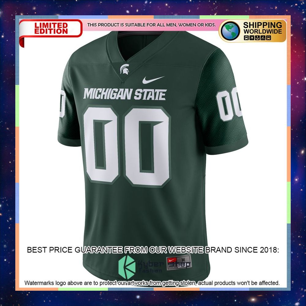 Michigan State Spartans Nike CUSTOM NIL Green Football Jersey 6 Michigan State Spartans Nike CUSTOM NIL Green Football Jersey word1