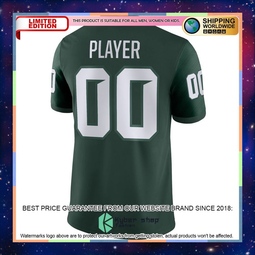 Michigan State Spartans Nike CUSTOM NIL Green Football Jersey 7 Michigan State Spartans Nike CUSTOM NIL Green Football Jersey word1