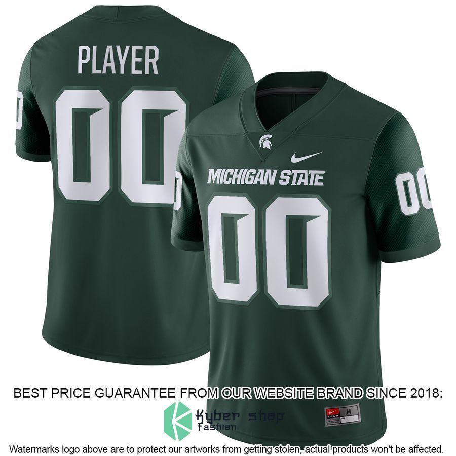 Michigan State Spartans Nike CUSTOM NIL Green Football Jersey 4 Michigan State Spartans Nike CUSTOM NIL Green Football Jersey word1