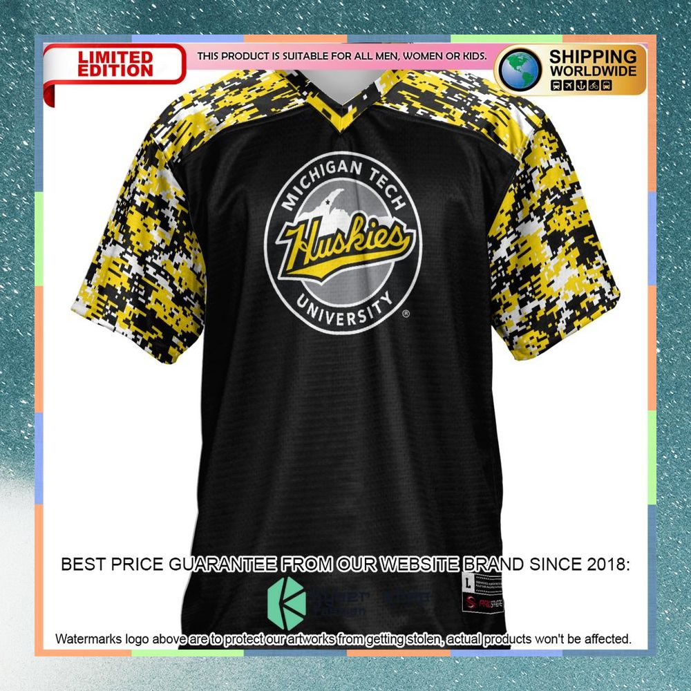 Michigan Tech Huskies Black Football Jersey 6 Michigan Tech Huskies Black Football Jersey word1