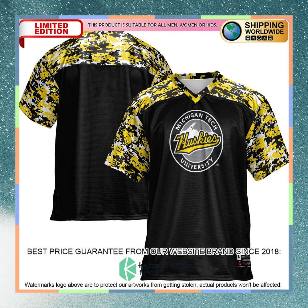 Michigan Tech Huskies Black Football Jersey 8 Michigan Tech Huskies Black Football Jersey word1