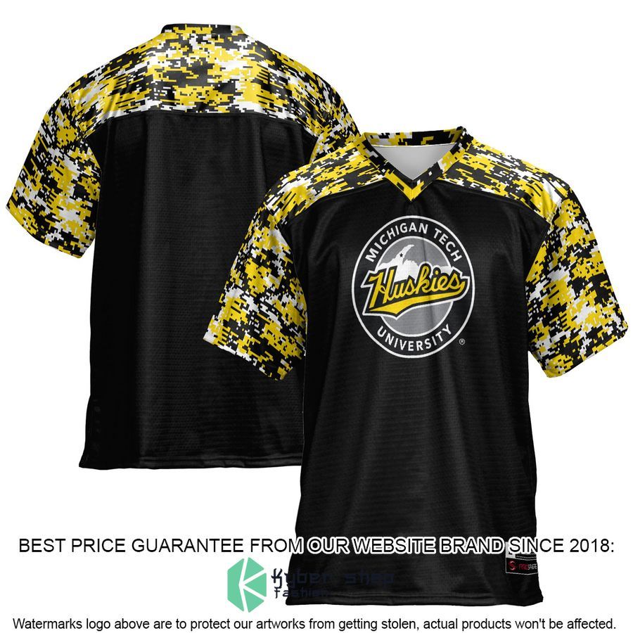 Michigan Tech Huskies Black Football Jersey 4 Michigan Tech Huskies Black Football Jersey word1
